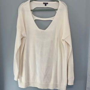 Express ribbed back oversized cream sweater